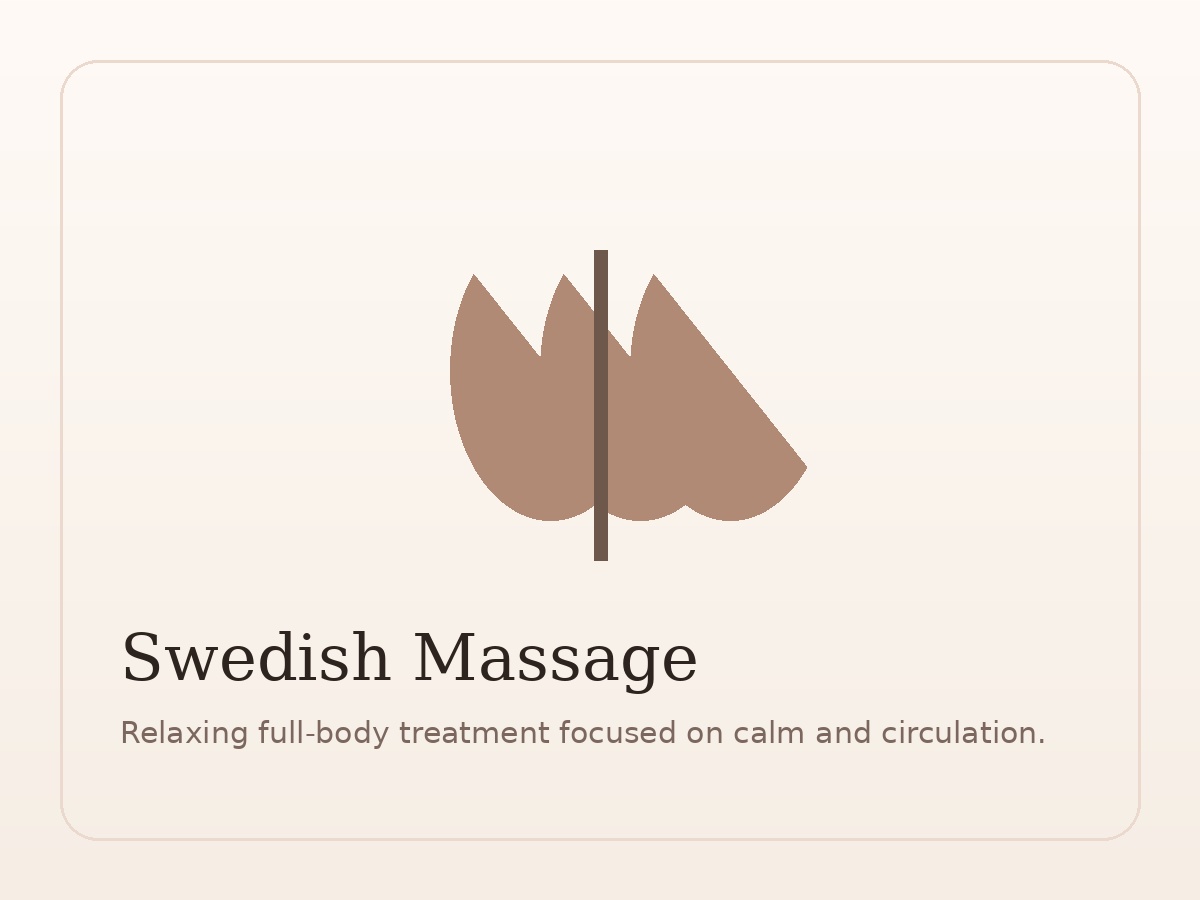 Swedish massage service card